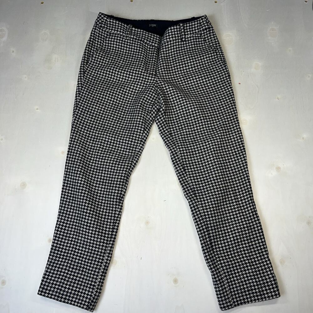 J Crew City Fit Cropped Trousers Houndstooth Size‎ 6  Ankle Pant Career